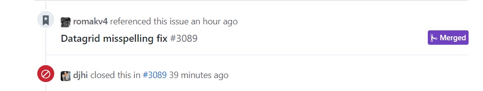 datagrid misspelling fix